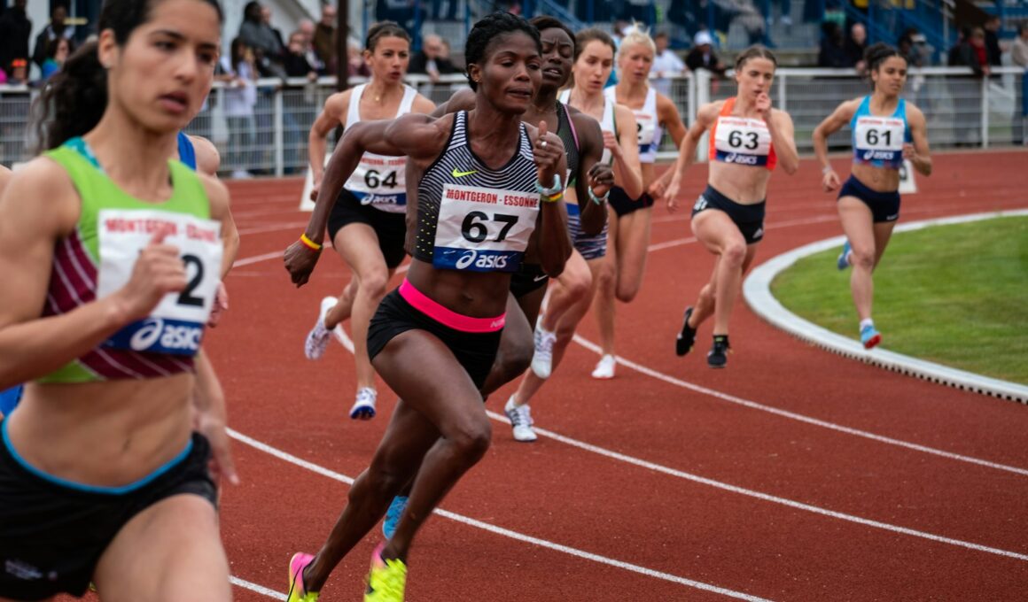 woman running competition